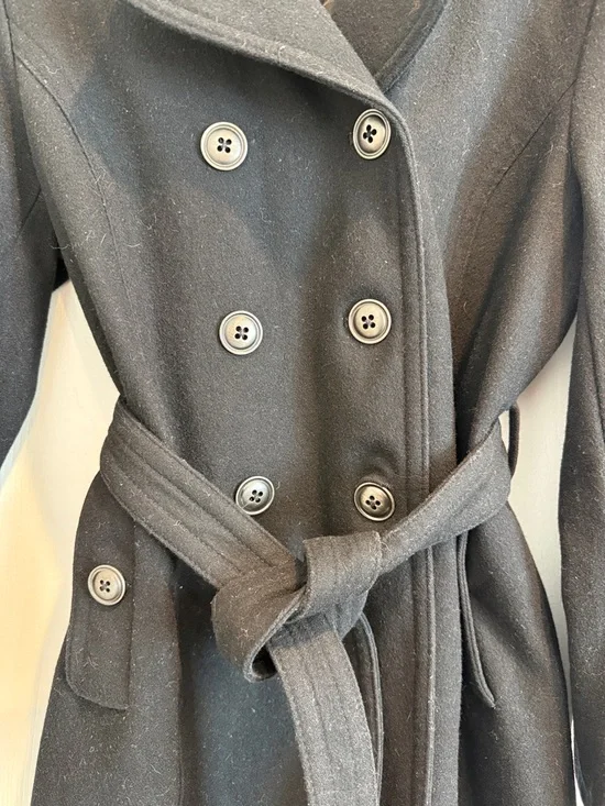 London Fog | Double-Breasted Wool Blend Trench Coat - Picture 3 of 11